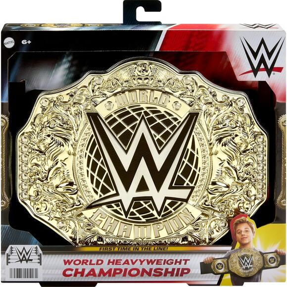 WWE Championship Belt Adult Black Gold Roleplay Costume Toy Wrestling Title - Picture 5 of 6